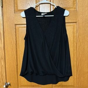Black high/long tank top